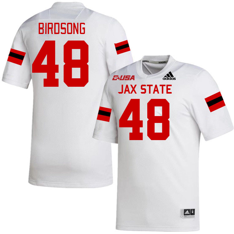 #48 Jaleel Birdsong Jacksonville State Gamecocks College Football Jerseys Stitched-White